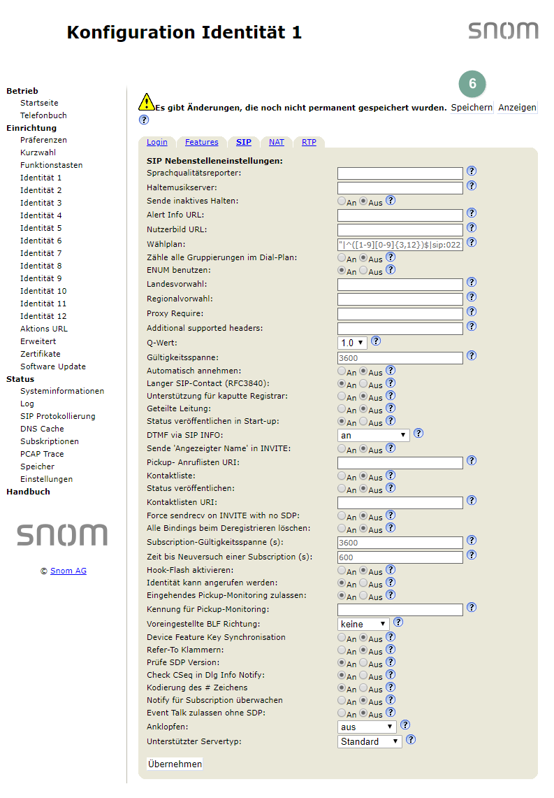 Automatische Vorwahl snom D745 - 2