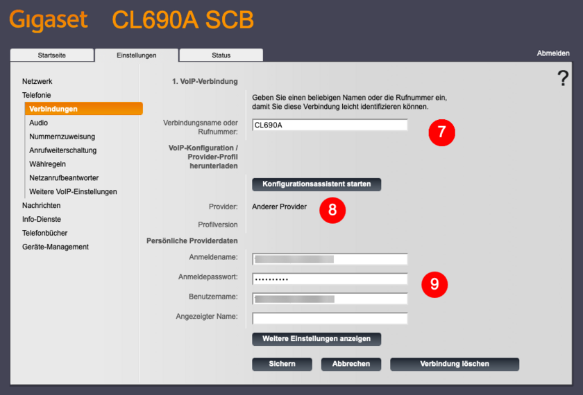 Gigaset CL690A: Einstellungen