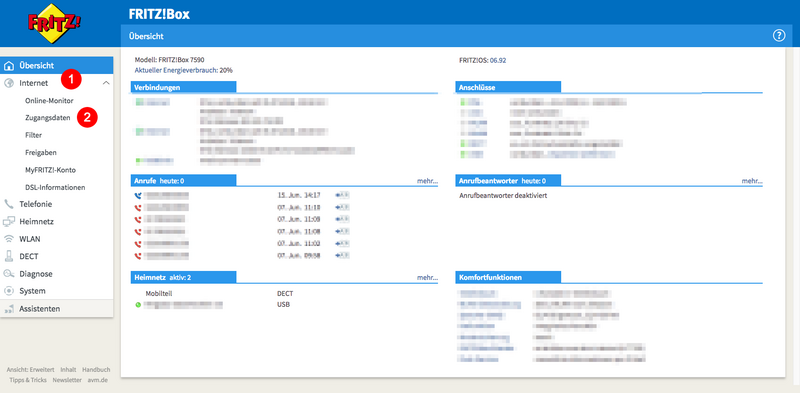 Einrichtung fritzbox DSL