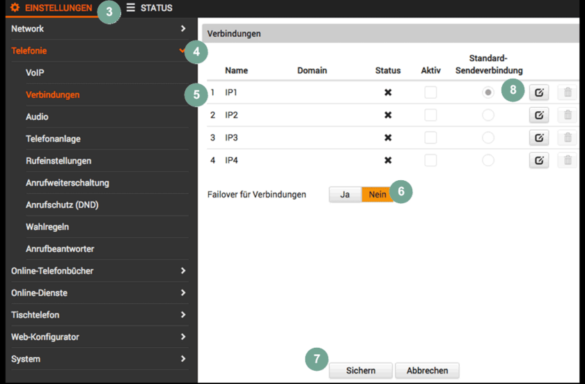 Verbindung konfigurieren