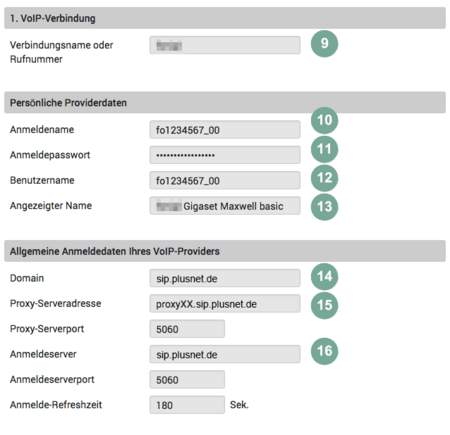 Benutzerdaten eingeben