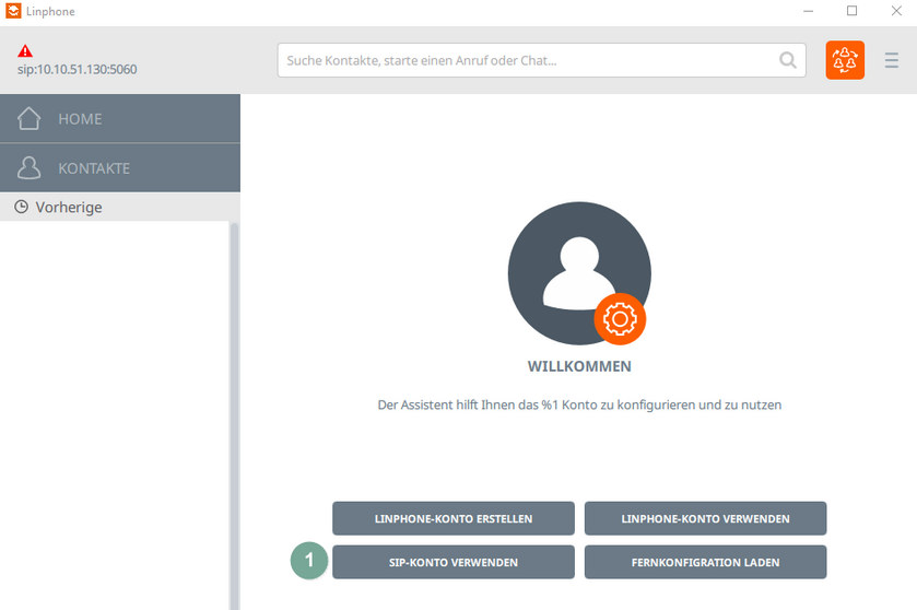 Linphone SIP-Konto