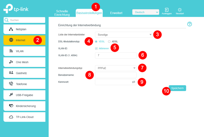 TP Link Archer: Internetverbindung einrichten