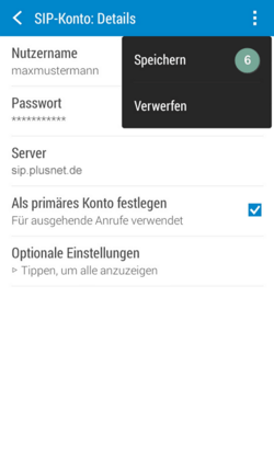 Ansicht Android Mobile Integration Schritt 6