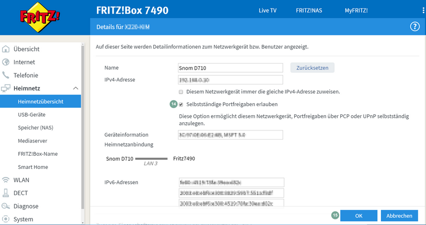 Portweiterleitung FritzBox