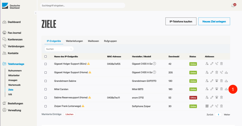 Provisionierungs-URL Mitel 6869i aufrufen