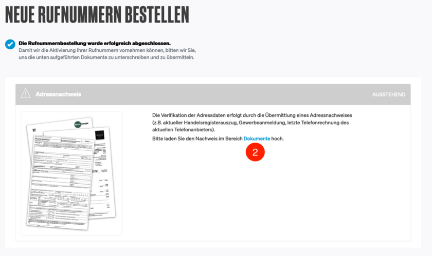 Adressnachweis hochladen