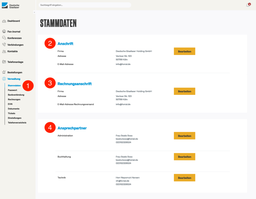 Verwaltung Stammdaten